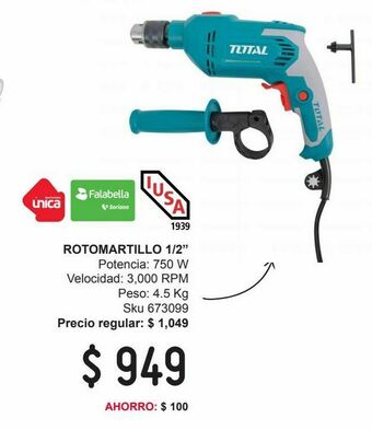 Sodimac Homecenter Rotomartillo 1/2" oferta