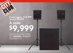City Club Kegner sistema de audio lineal 18" oferta