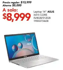 City Club ASUS Laptop 14" X415 Core oferta