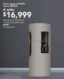 City Club Mabe refrigerador top mount 19 pies oferta