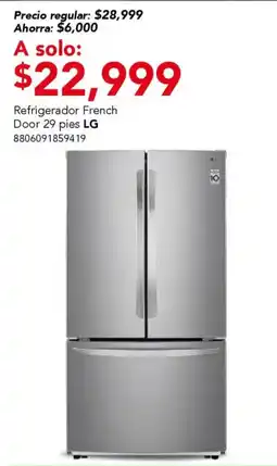 City Club LG refrigerador french door 29 pies oferta