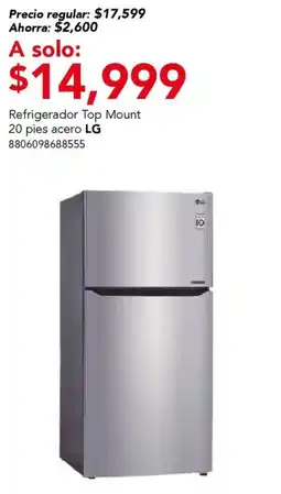 City Club LG refrigerador top mount 20 pies oferta