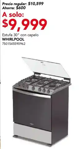 City Club Whirlpool estufa 30” con capelo oferta