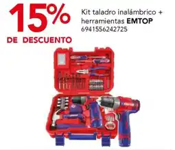 City Club Emtop kit taladro inalambrico + herramientas oferta