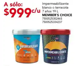 City Club Memeber’s Choice impermeabilizante blanco o terracota oferta