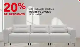 City Club Member's Choice sofá reclinable eléctrico oferta