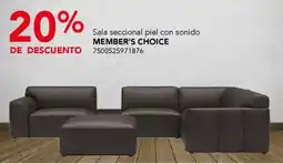 City Club Member's Choice sala seccional piel con sonido oferta