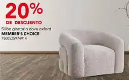 City Club Member's Choice sillón giratorio dove oxford oferta