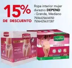 City Club Depend ropa interior mujer durazno oferta