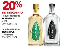 City Club Hornitos tequila reposado o cristalino oferta