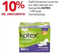 City Club Kotex naturals toalla femenina oferta