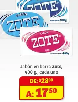 Soriana Híper Zote jabon en barra oferta