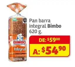 Soriana Híper Bimbo pan barra integral oferta