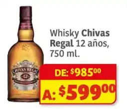 Soriana Híper Chivas Regal whisky 12 años oferta