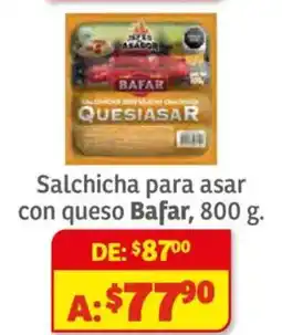 Soriana Híper Bafar salsichapara asar con queso oferta