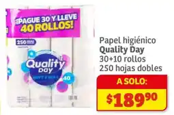 Soriana Híper Quality Day papel higienico oferta