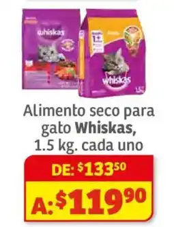 Soriana Híper Whiskas alimento seco para gato oferta
