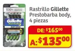 Soriana Híper Gillette Prestobarba 3 rastrillo body oferta