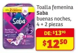 Soriana Híper Saba toalla femenina buenas noches oferta
