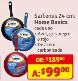 Soriana Híper Home Basics sartenes 24 cm oferta