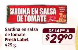 Soriana Híper Fresh Label sardina en salsa de tomate oferta
