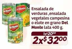 Soriana Híper Del Monte ensalada de verduras, ensalada vegetales campesina o elote en grano oferta