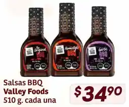 Soriana Híper Valley Foods salsas BBQ oferta
