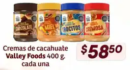 Soriana Híper Valley Foods cremas de cacahuate oferta