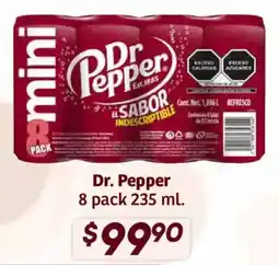 Soriana Híper Dr. Pepper mini oferta