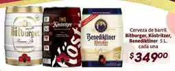 Soriana Híper Bitburger, Köstritzer, Benediktiner cerveza oferta