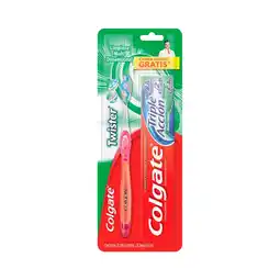 Farmacias Benavides Cepillo Dental Twister + Pasta Dental Triple Acción Limpieza Multi Dimensional oferta