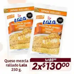 Soriana Híper LALA queso mezcla rallado oferta
