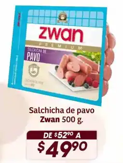 Soriana Híper Zwan salsicha de pavo oferta