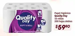 Soriana Híper Quality Day papel higiénico oferta