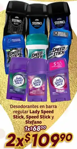 Soriana Híper Lady Speed Stick, Speed Stick y Stefano desodorantes en barra oferta
