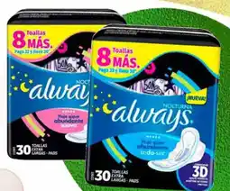 Soriana Híper Always nocturna toalla femenina oferta