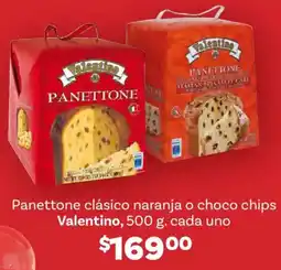 Soriana Híper Valentino panettone clásico naranja o choco chips oferta