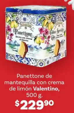 Soriana Híper Valentino panettone de mantequilla con crema de limón oferta