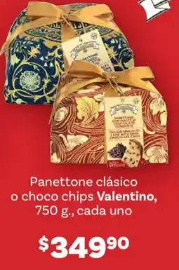 Soriana Híper Valentino panettone clásico o choco chips oferta