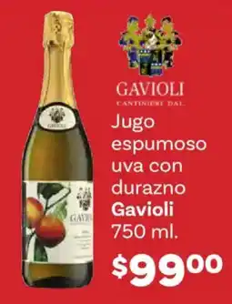 Soriana Híper Gavioli jugo espumoso uva con durazno oferta