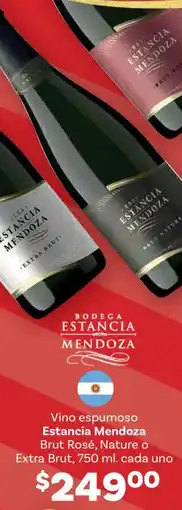 Soriana Híper Estancia mendoza vino espumoso brut rosé, nature o extra brut oferta