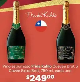 Soriana Híper Frida kahlo vino espumoso cuevée brut o cuvée extra brut oferta