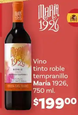 Soriana Híper María 1926 vino tinto roble tempranillo oferta