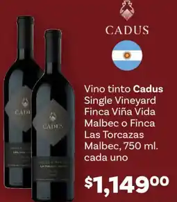 Soriana Híper Cadus vino tinto single vineyard finca viña vida malbec o finca las torcazas malbec oferta