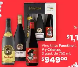Soriana Híper Faustino I, V y crianza, vino tinto oferta