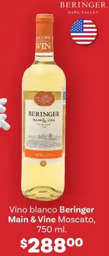 Soriana Híper Main & vine vino blanco beringer moscato oferta