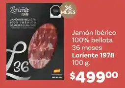 Soriana Híper Loriente 1978 jamón ibérico 100% bellota 36 meses oferta