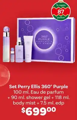 Soriana Híper Set perry ellis 360° purple oferta