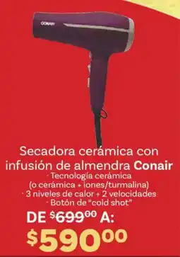 Soriana Híper Conair secadora cerámica con infusión de almendra oferta