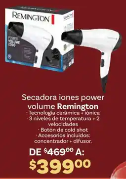 Soriana Híper Remington secadora iones power volume oferta